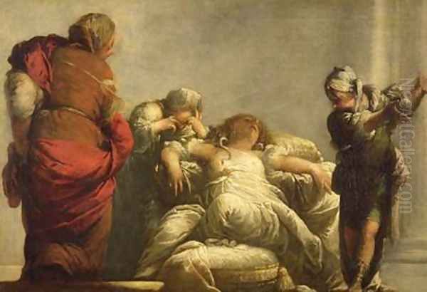 The Death of Cleopatra Oil Painting by Sebastiano Mazzoni