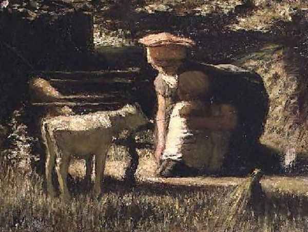 Mother and child with a kid Oil Painting by Matthijs Maris