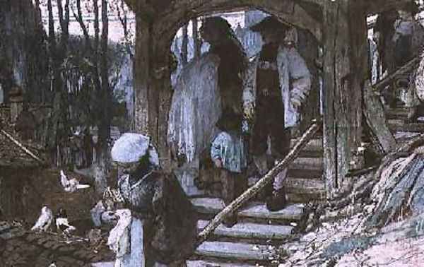 The Christening Gate in Lausanne 1861 Oil Painting by Matthijs Maris