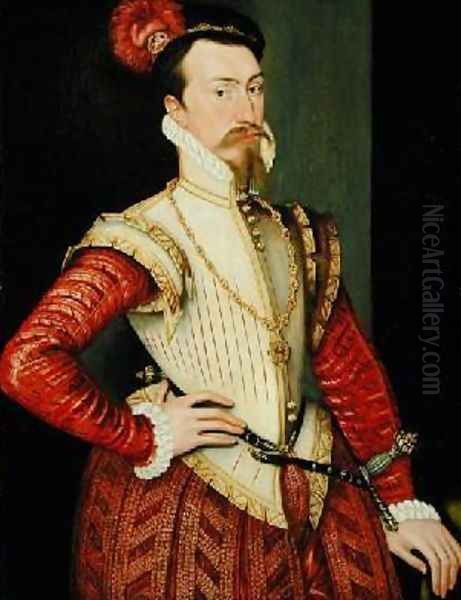 Robert Dudley 1532-88 1st Earl of Leicester Oil Painting by Steven van der Meulen