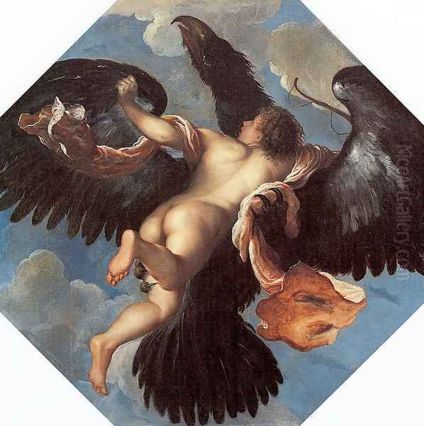 The Rape of Ganymede 1575 Oil Painting by Damiano Mazza