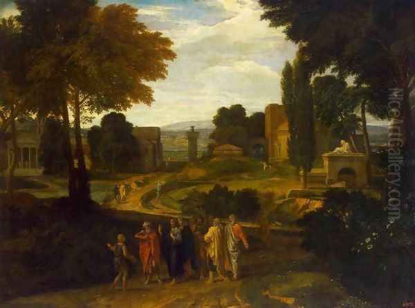 Landscape with Christ and His Disciples Oil Painting by Francisque Millet