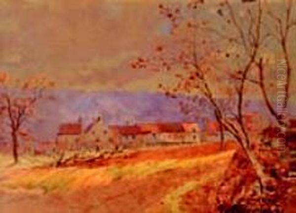 Ferme En Automne Oil Painting by Henri-Joseph Harpignies