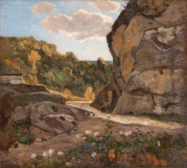 Les Environs D'avallon Oil Painting by Henri-Joseph Harpignies