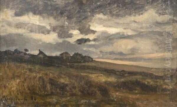 Paysage Au Ciel Plombe Oil Painting by Henri-Joseph Harpignies