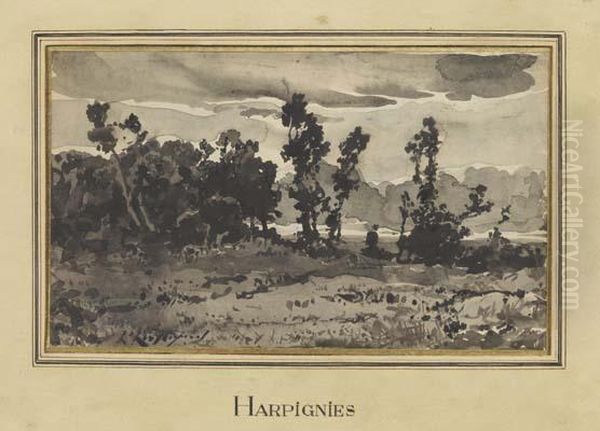 Harpignies, Paysage Boise Oil Painting by Henri-Joseph Harpignies