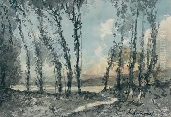 Paysage Boise Oil Painting by Henri-Joseph Harpignies