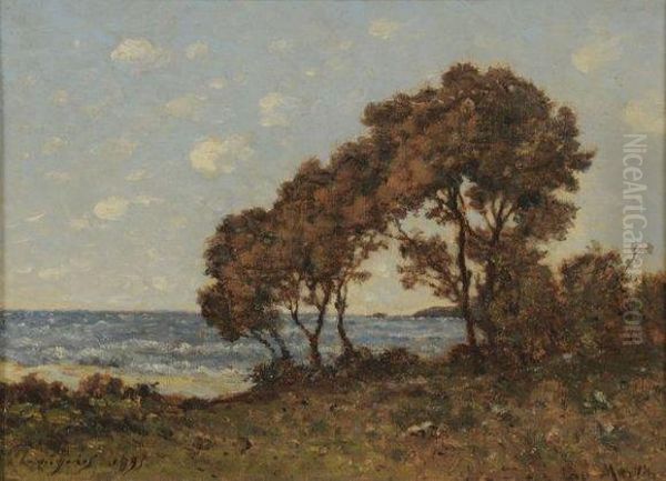 Cap Martin Oil Painting by Henri-Joseph Harpignies