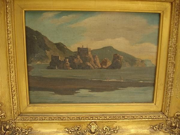 Castle By The Sea Oil Painting by Henri-Joseph Harpignies