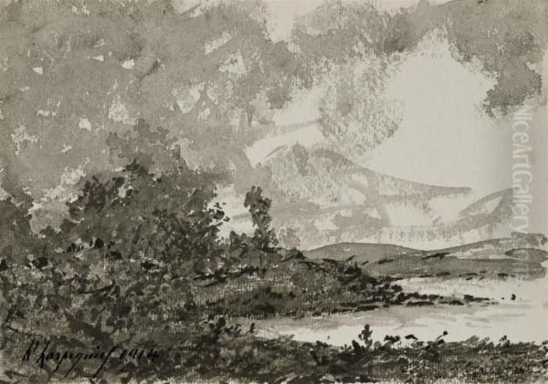 Paysage Oil Painting by Henri-Joseph Harpignies