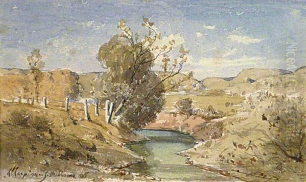 Le Senvirons De Rome Oil Painting by Henri-Joseph Harpignies