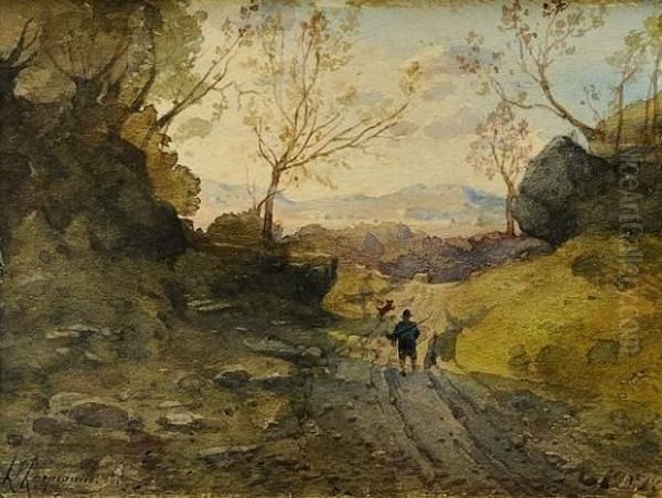 Le Chemin Oil Painting by Henri-Joseph Harpignies