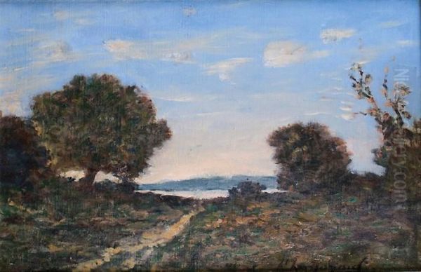 Paysage Au Bord Du Lac Oil Painting by Henri-Joseph Harpignies