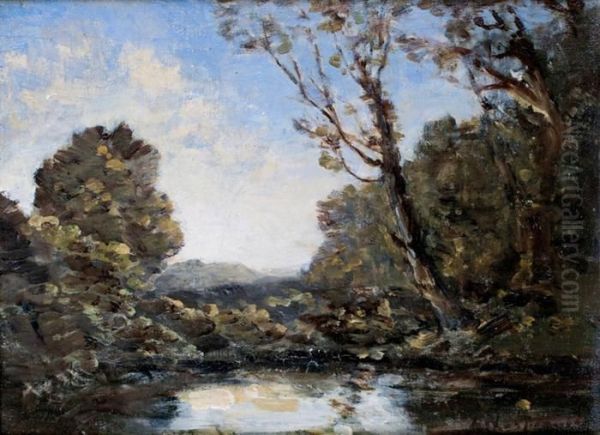 Bord De Riviere A L'oree Du Bois Oil Painting by Henri-Joseph Harpignies