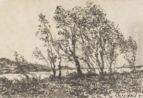 Les Arbres. Oil Painting by Henri-Joseph Harpignies