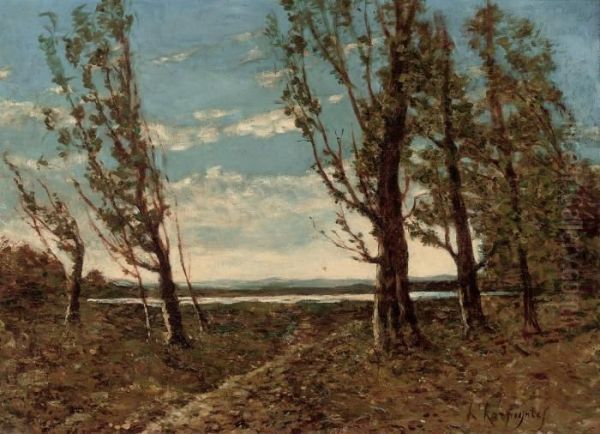 Paysage Au Coup De Vent Oil Painting by Henri-Joseph Harpignies