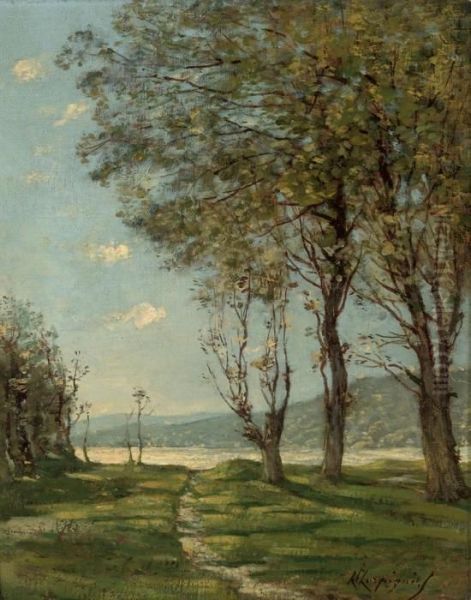 The Track To The Sea Oil Painting by Henri-Joseph Harpignies