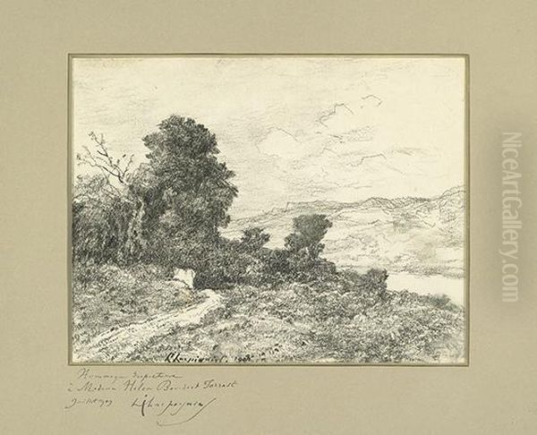 Paysage. Oil Painting by Henri-Joseph Harpignies