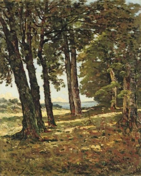 Forest Landscape Oil Painting by Henri-Joseph Harpignies