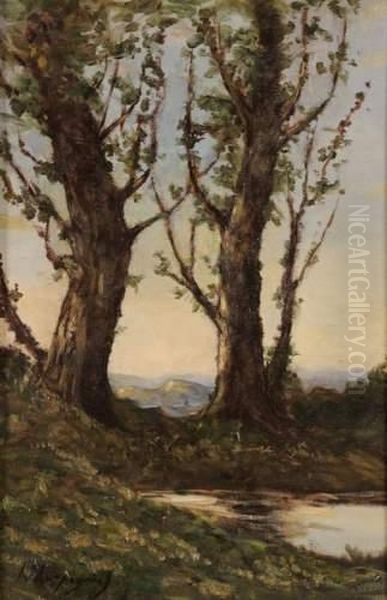 Paysage Aux Arbres Oil Painting by Henri-Joseph Harpignies