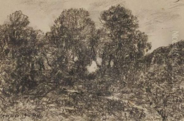 Paysage De Foret Oil Painting by Henri-Joseph Harpignies