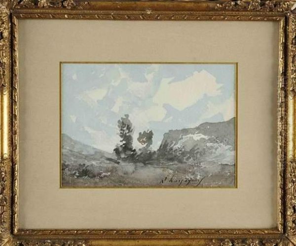 Paysage Aux Arbres Oil Painting by Henri-Joseph Harpignies