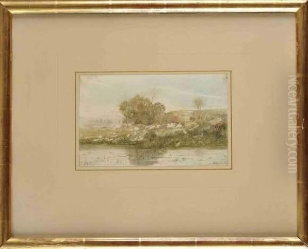 Bord De Riviere Oil Painting by Henri-Joseph Harpignies