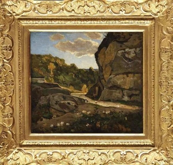 Paysage Aux Environs D'avallon Oil Painting by Henri-Joseph Harpignies