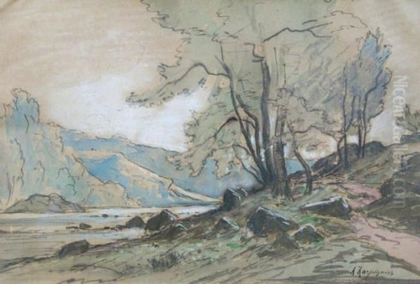 Le Ruisseau Oil Painting by Henri-Joseph Harpignies