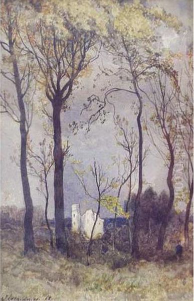 Ruines En Foret Oil Painting by Henri-Joseph Harpignies