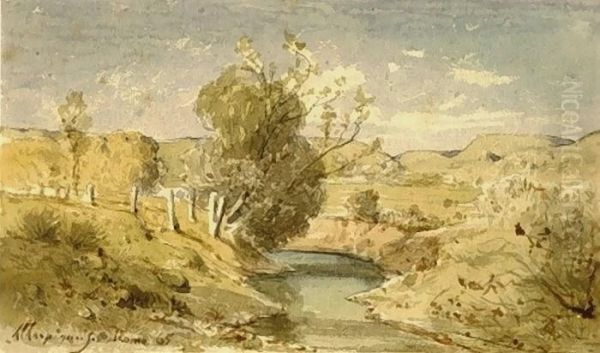 Seoune Oil Painting by Henri-Joseph Harpignies