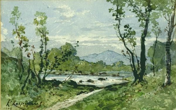 Flusslandschaft Oil Painting by Henri-Joseph Harpignies