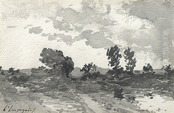 Laplaine Oil Painting by Henri-Joseph Harpignies