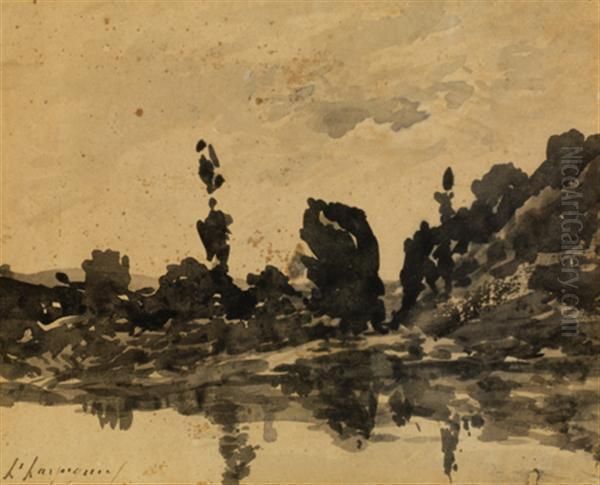 Paysage Au Lac Oil Painting by Henri-Joseph Harpignies