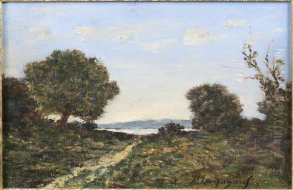 Paysage Mediterraneen Oil Painting by Henri-Joseph Harpignies