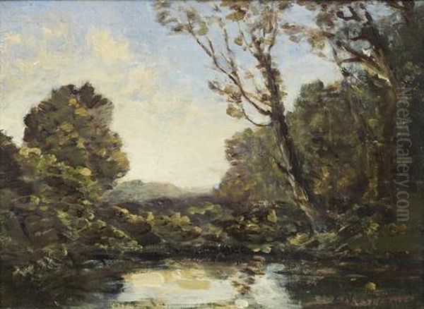 Paysage Lacustre Oil Painting by Henri-Joseph Harpignies