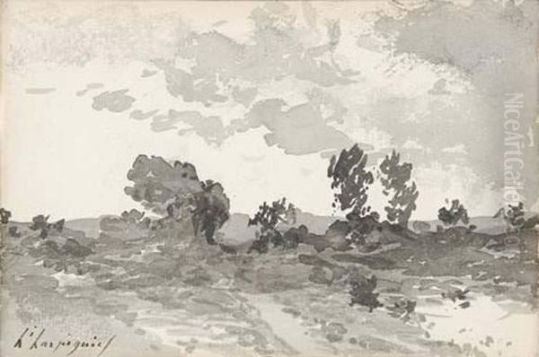 Chemin Et Arbres Oil Painting by Henri-Joseph Harpignies