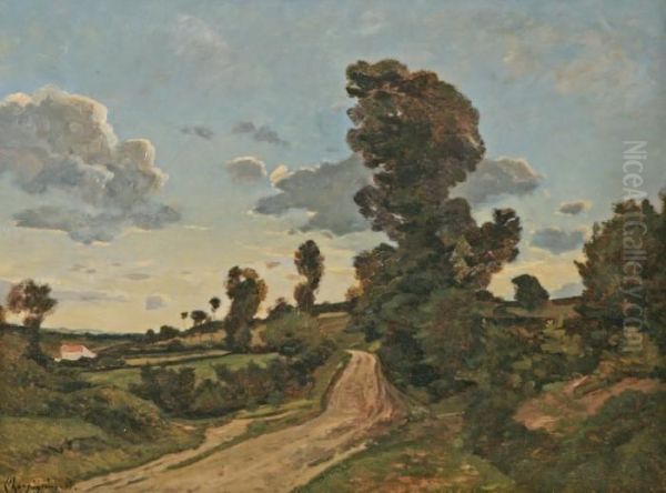 Chemin Dans La Campagne, Effet De Ciel Oil Painting by Henri-Joseph Harpignies