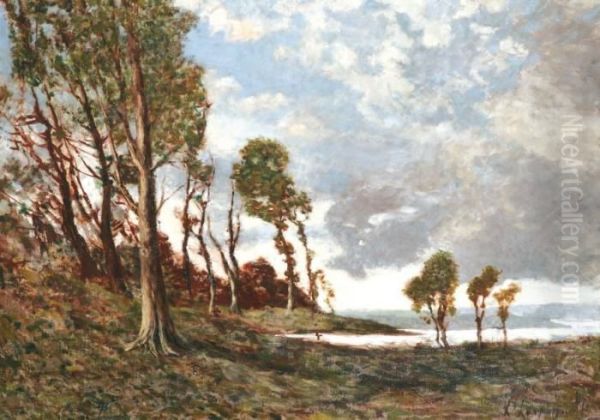 Coup De Vent, Environs De Menton Oil Painting by Henri-Joseph Harpignies