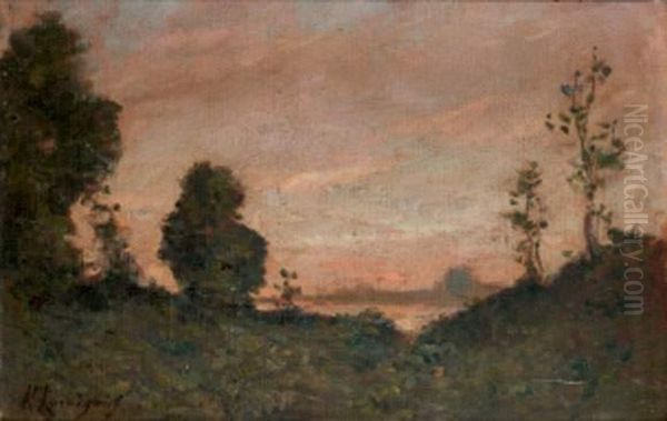 Paysage Oil Painting by Henri-Joseph Harpignies