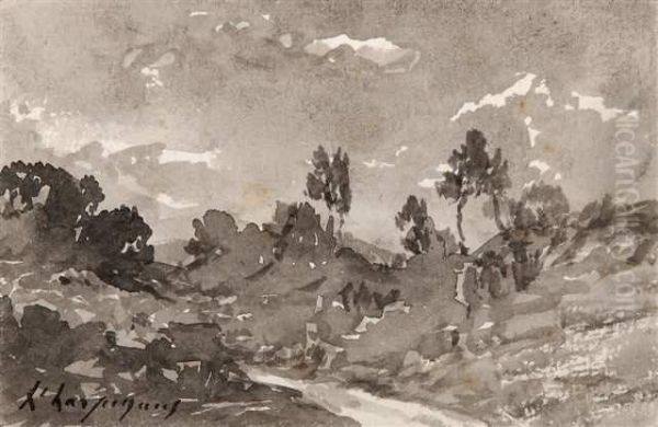 Paysage Oil Painting by Henri-Joseph Harpignies