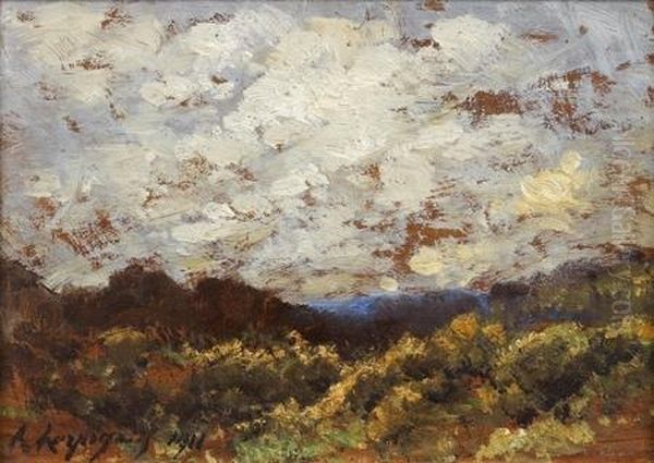 Paysage Presume De Menton Oil Painting by Henri-Joseph Harpignies