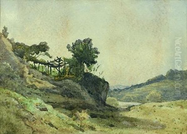 Paysage Vallonne Oil Painting by Henri-Joseph Harpignies