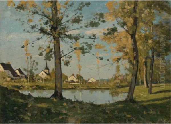 Autumn At Saint-prive Oil Painting by Henri-Joseph Harpignies