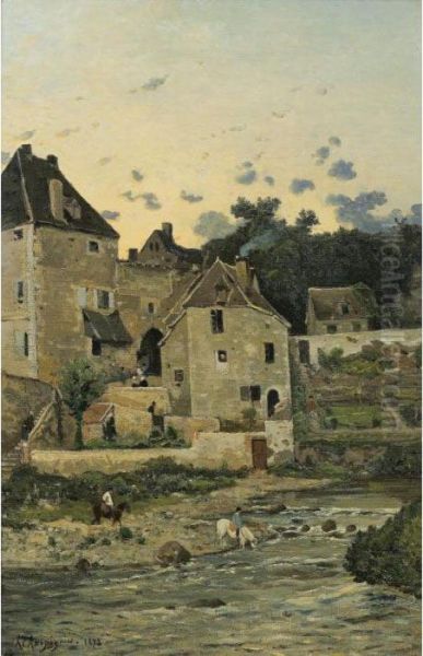 Les Bords De L'aumance A 
Herisson [ ; By The Aumance River, Herisson ; Oil On Canvas ; Signed And
 Dated 1872. Authenticated By Mrs Hellebranth.] Oil Painting by Henri-Joseph Harpignies