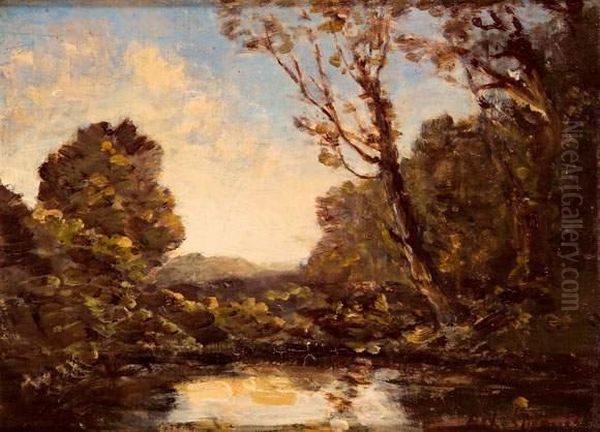 Bord De L'etang Oil Painting by Henri-Joseph Harpignies