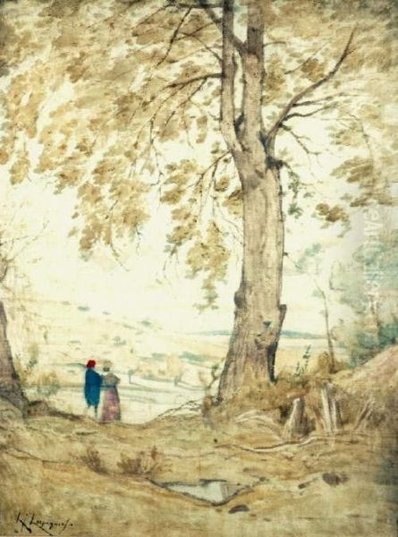 Pastoral Scene Oil Painting by Henri-Joseph Harpignies