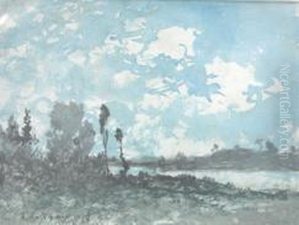 Paysage De Riviere Oil Painting by Henri-Joseph Harpignies