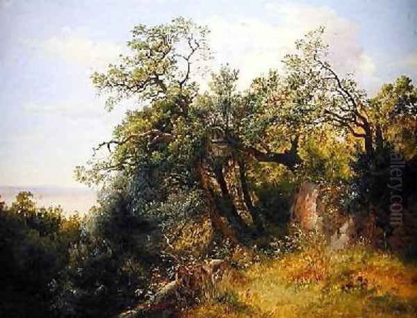 In the Ariccia Park Oil Painting by Carl Morgenstern