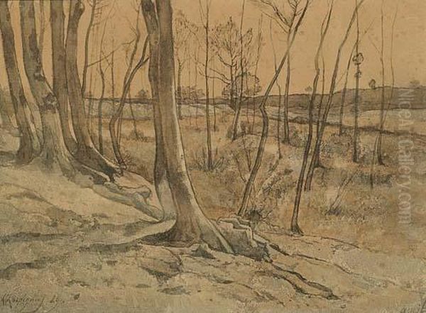 Paysage. 1889 Oil Painting by Henri-Joseph Harpignies